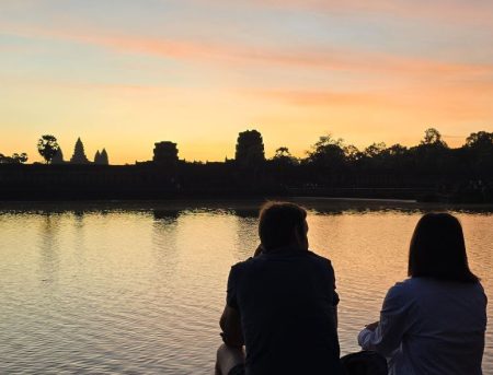 le lever du soleil à Angkor Wat